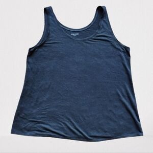 NWOT Eileen Fisher Black Linen Tank Top Size Large Minimalist Layering Piece